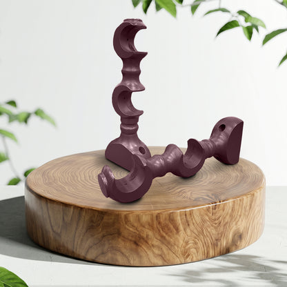 Cassedy Wooden Curtain Rod Double Bracket - Dark Merlot