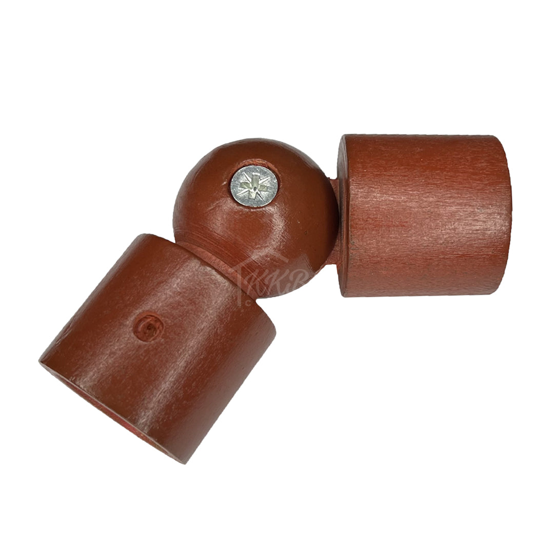 Cassedy Wooden Curtain Rod L-Shape Connector - Natural Mahogany