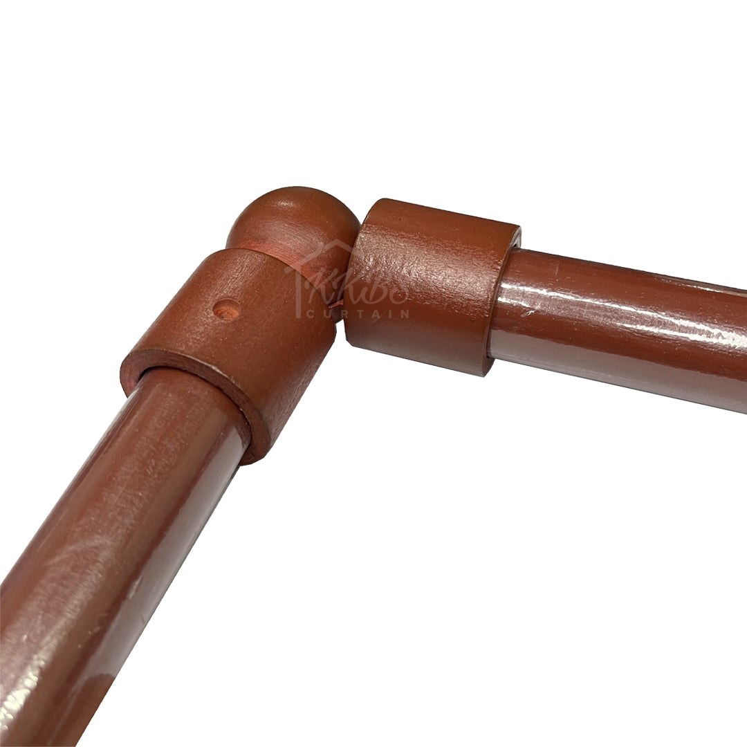 Cassedy Wooden Curtain Rod L-Shape Connector - Natural Mahogany