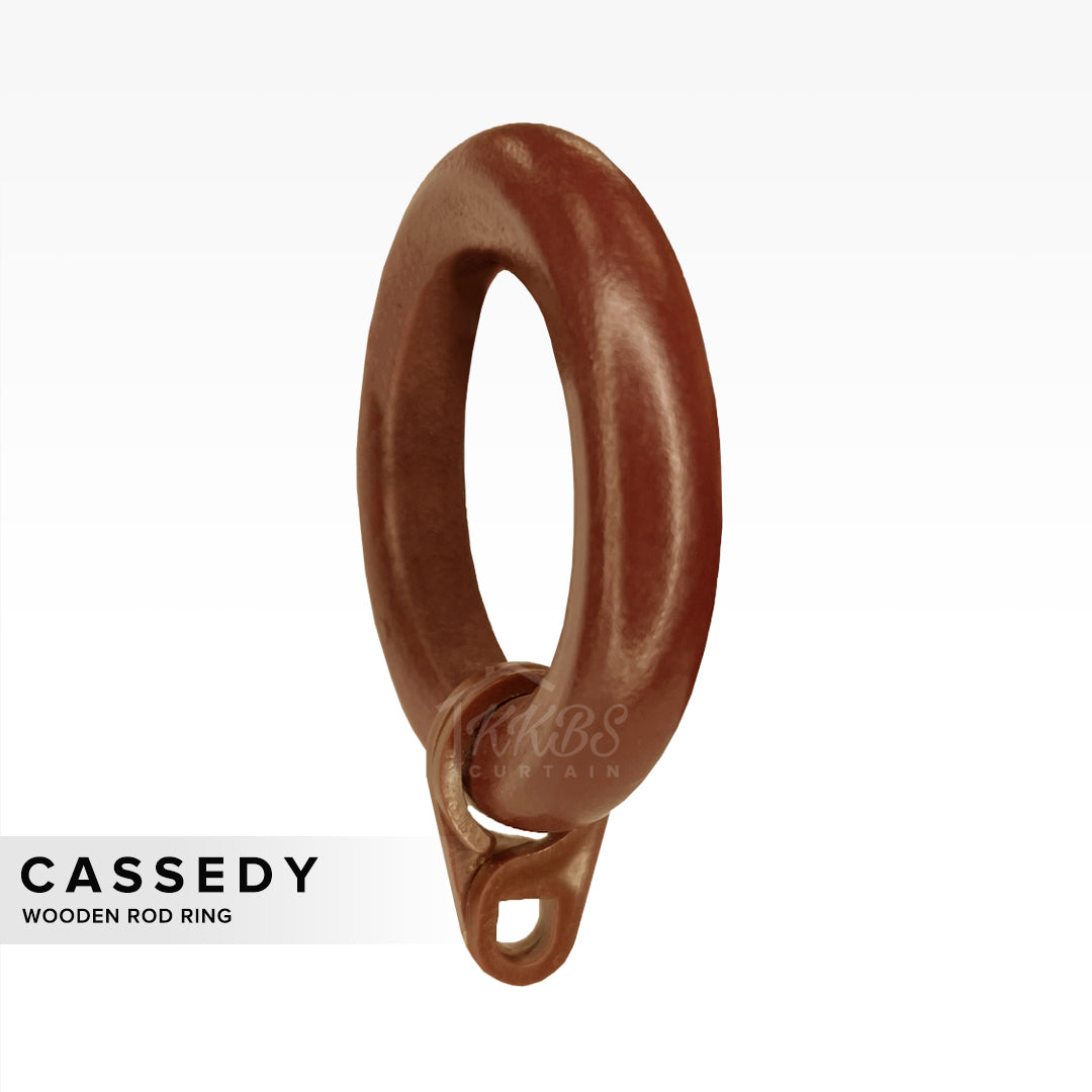 Cassedy Wooden Curtain Rod Ring Natural Mahogany Colour