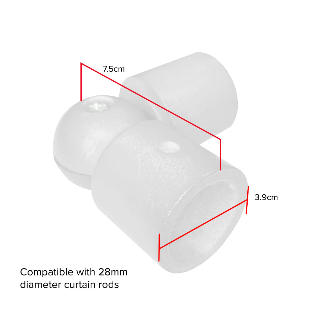 Cassedy Wooden Curtain Rod L-Shape Connector - Off White