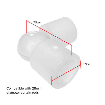 Cassedy Wooden Curtain Rod L-Shape Connector - Off White