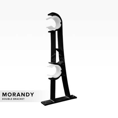 Morandy Curtain Rod Double Bracket - Obsidian Black