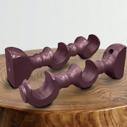 Cassedy Wooden Curtain Rod Double Bracket - Dark Merlot