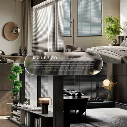 Rolezzo 25mm Venetian Blinds PVC Ready Made Complete Set