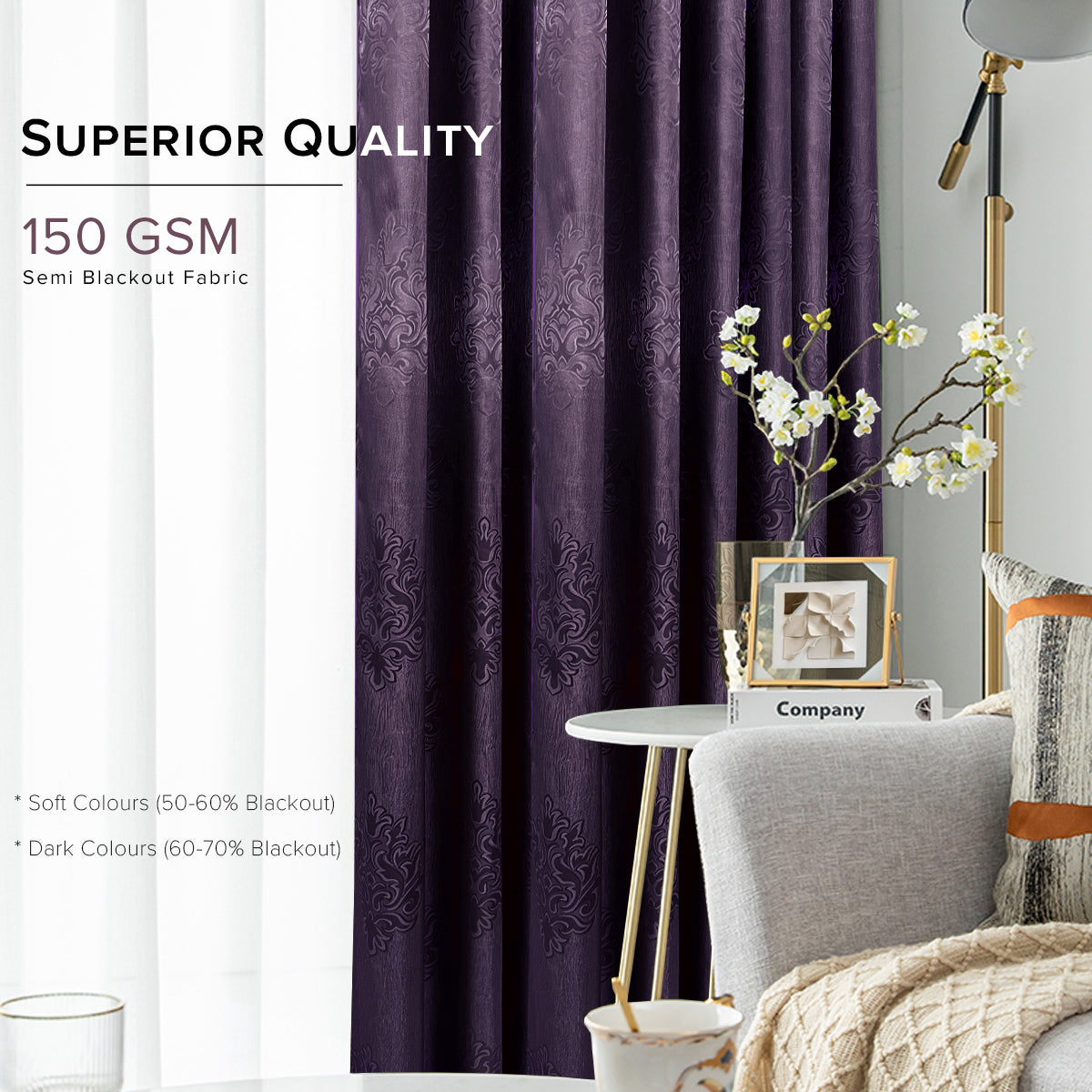 Veroca Semi Blackout Curtain Ready Made