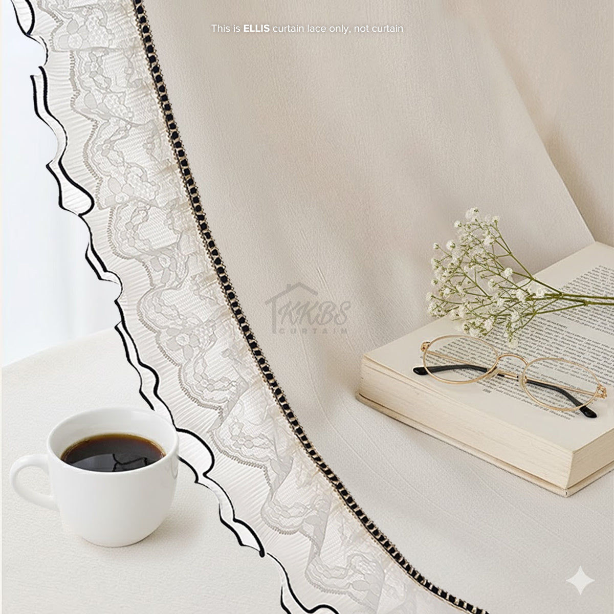 Ellis Curtain Laces Cut by Metre