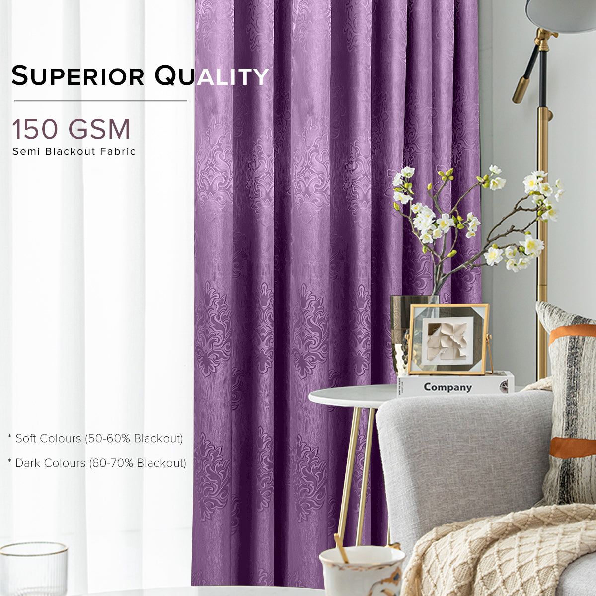 Veroca Semi Blackout Curtain Ready Made