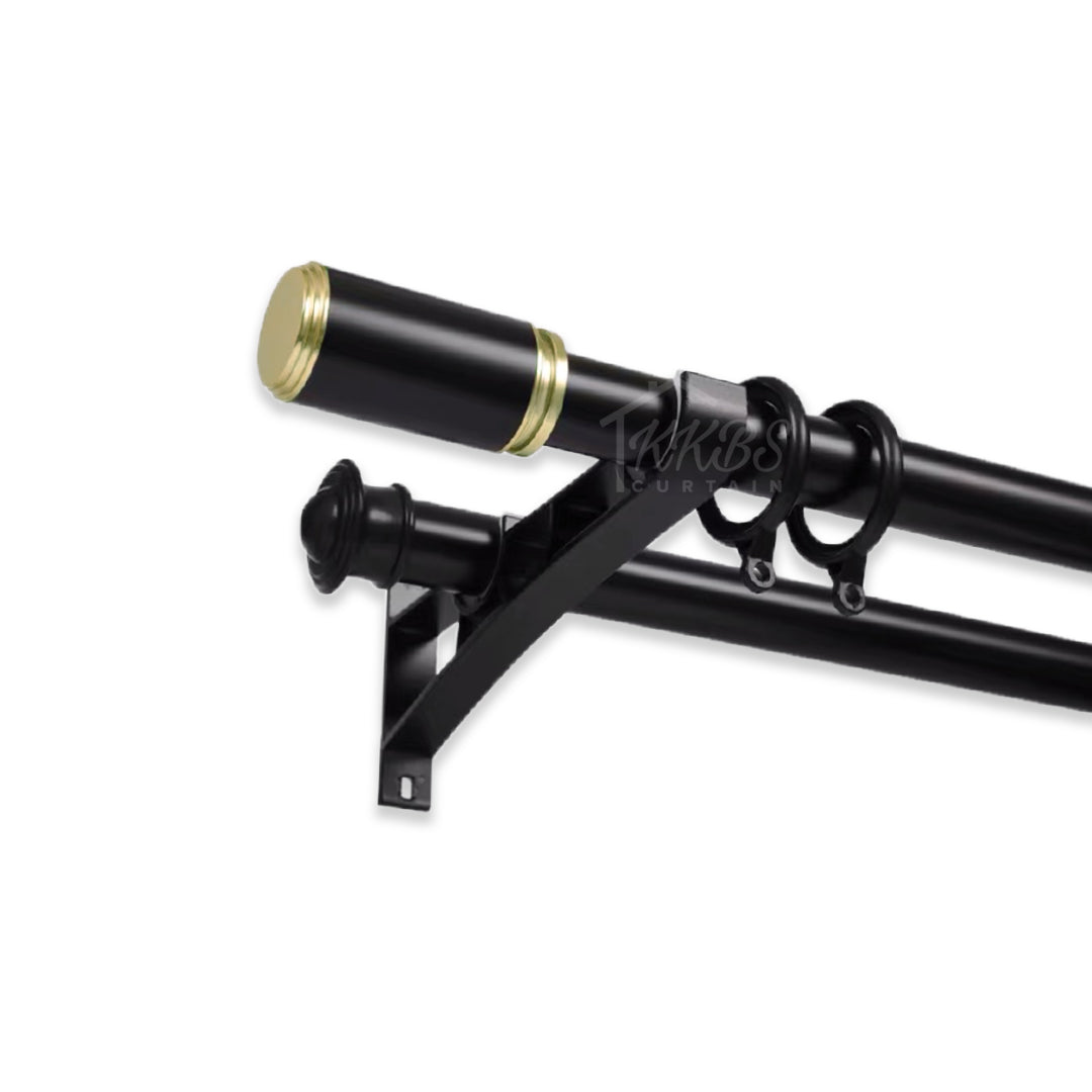 Morandy Curtain Rod Double Bracket - Obsidian Black