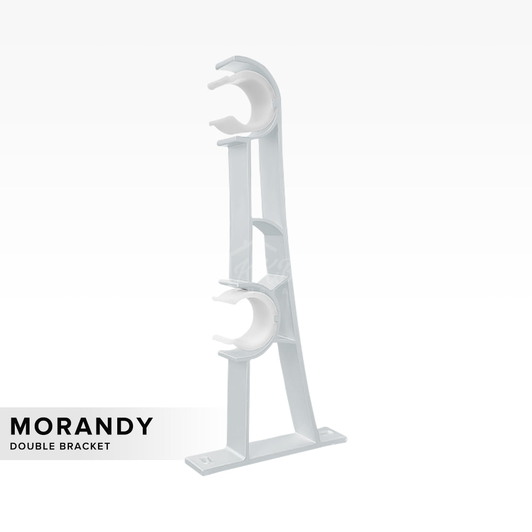 Morandy Curtain Rod Double Bracket - Pearl White