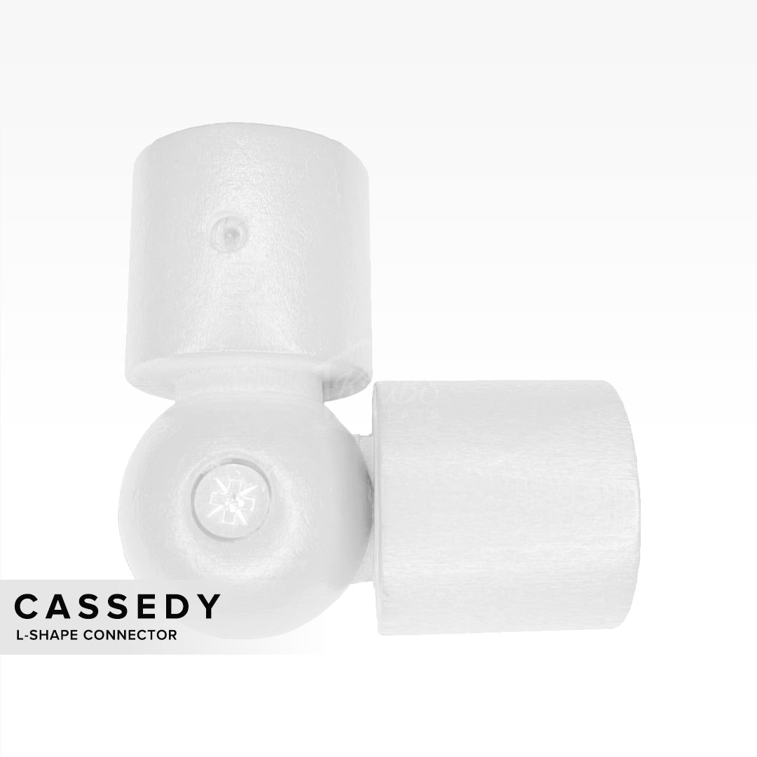Cassedy Wooden Curtain Rod L-Shape Connector - Off White