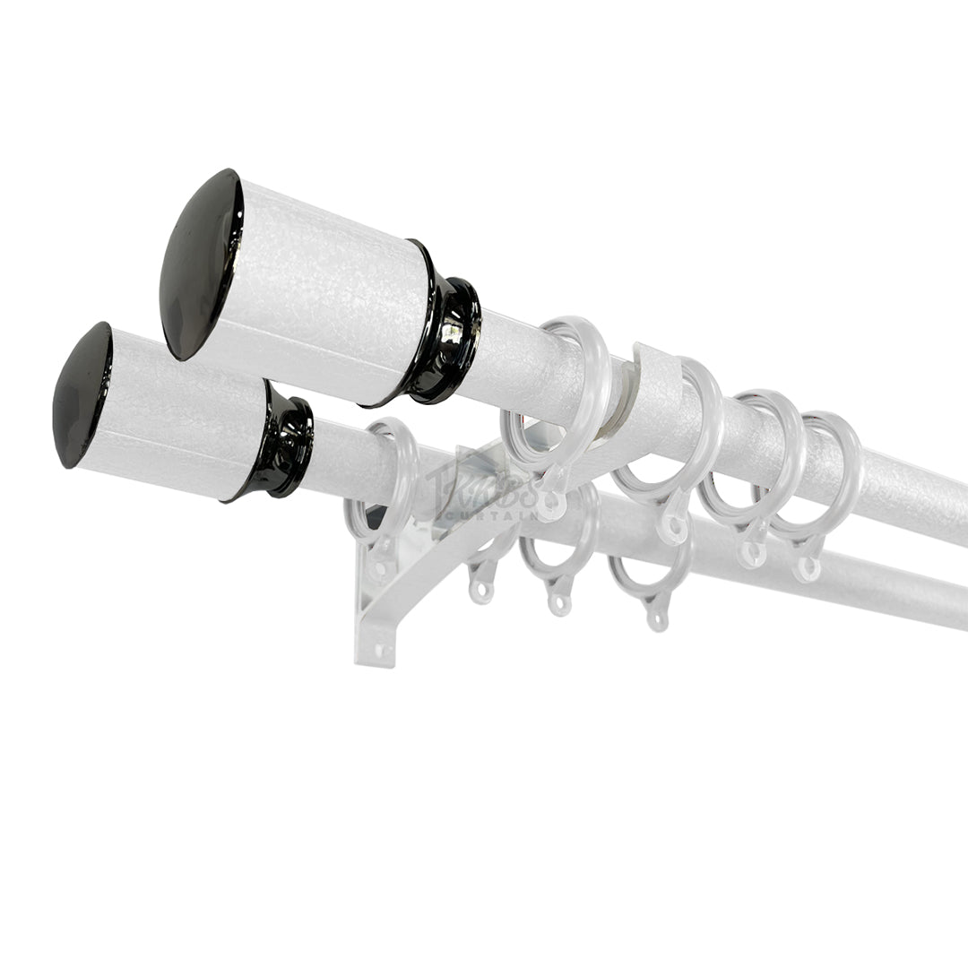 Luxstony Curtain Rod Double Bracket Porcelain White