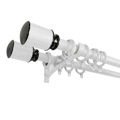 Luxstony Curtain Rod Double Bracket Porcelain White