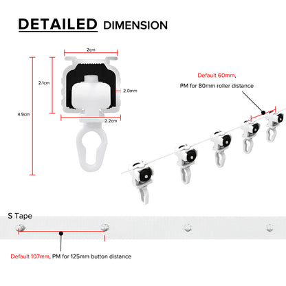 Verody Heavy Duty S Fold / French Pleat Track Double Complete Set