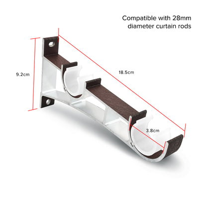 Luxstony Curtain Rod Double Bracket Mocha