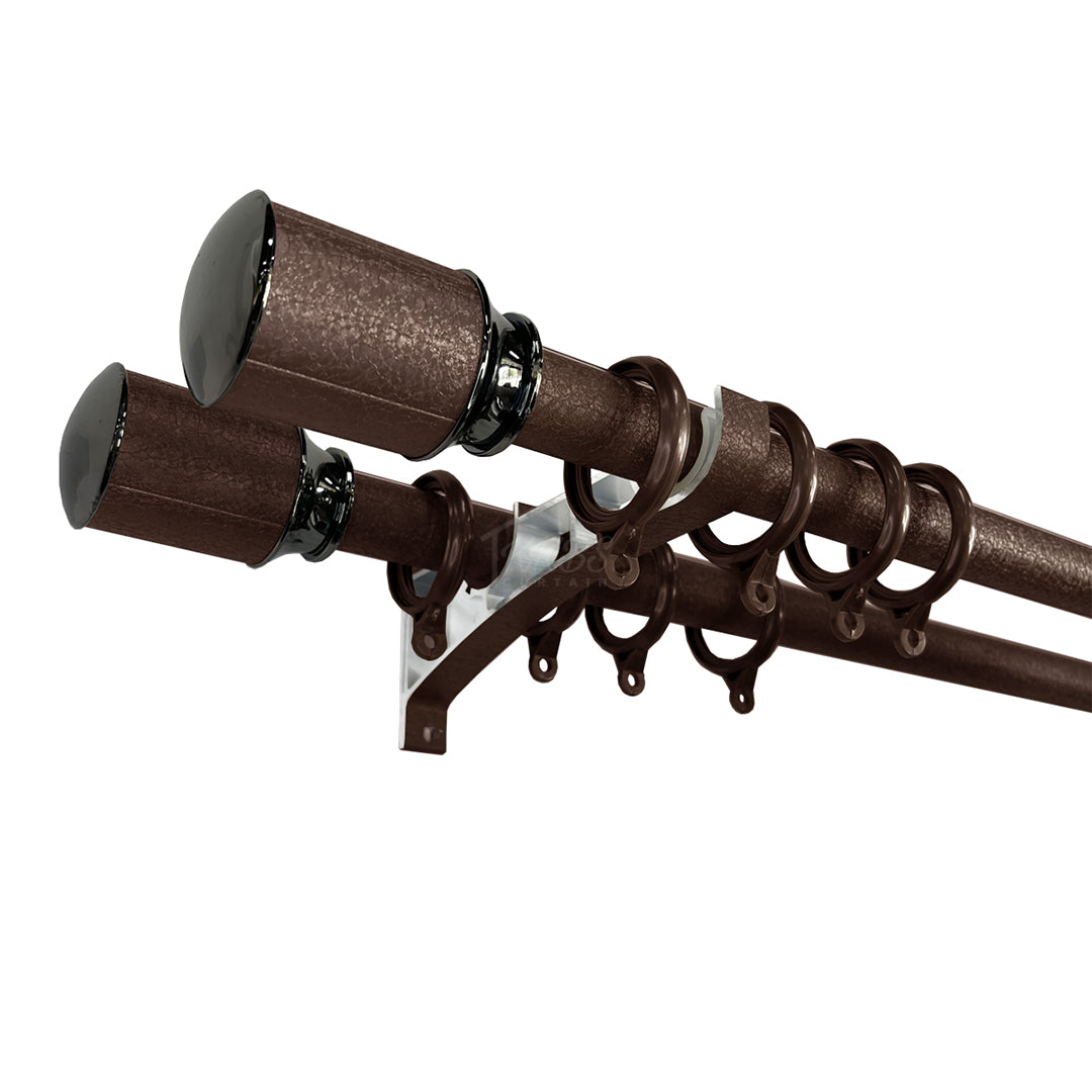 Luxstony Curtain Rod Double Bracket Mocha