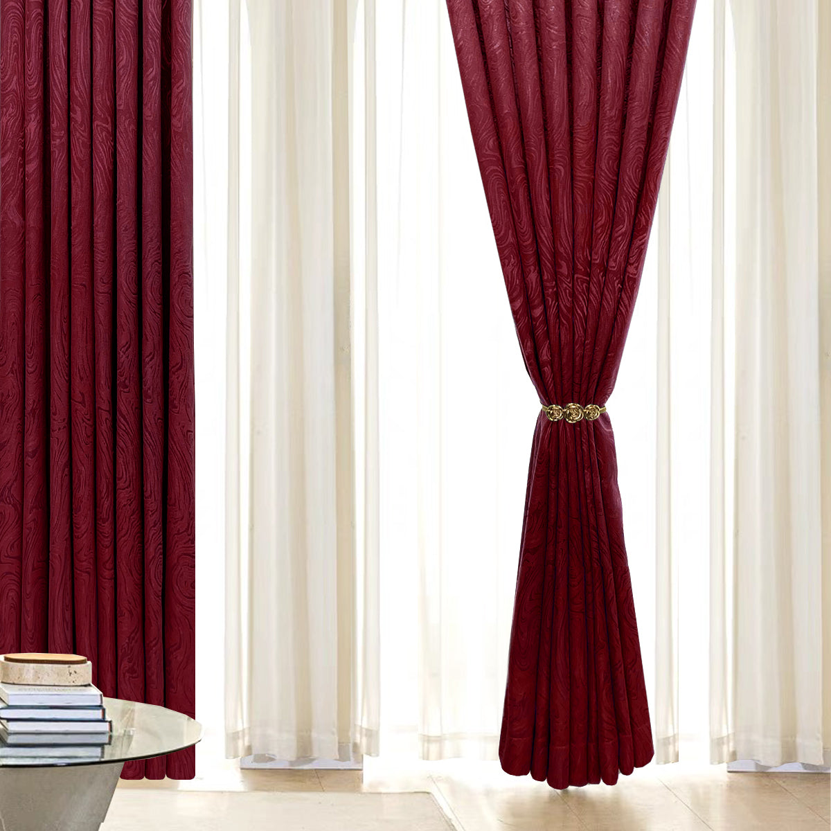 Neluna Semi Blackout Curtain Ready Made - Extra Width