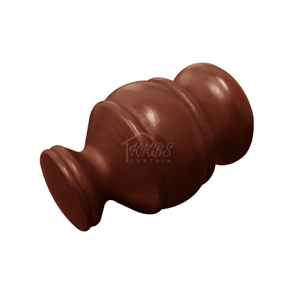 Cassedy Wooden Curtain Rod End Cap - Natural Mahogany