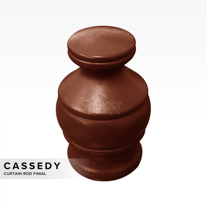 Cassedy Wooden Curtain Rod End Cap - Natural Mahogany