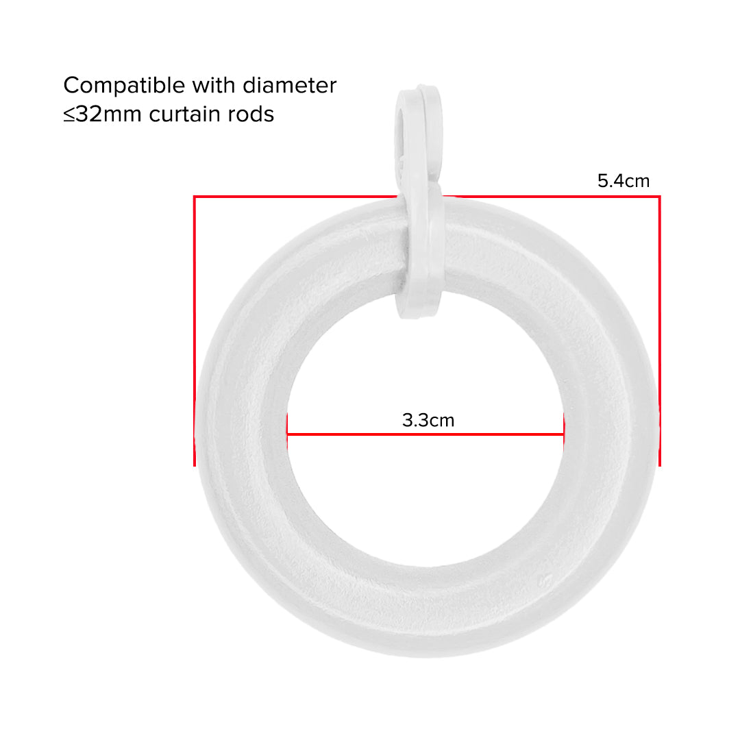 Cassedy Wooden Curtain Rod Ring Ancient White Colour
