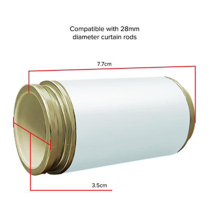 Morandy Curtain Rod End Cap Pearl White Colour