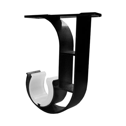 Morandy Curtain Rod Single Ceiling Bracket Obsidian Black