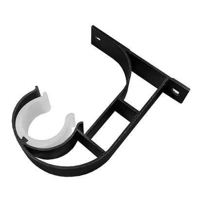 Morandy Curtain Rod Single Ceiling Bracket Obsidian Black