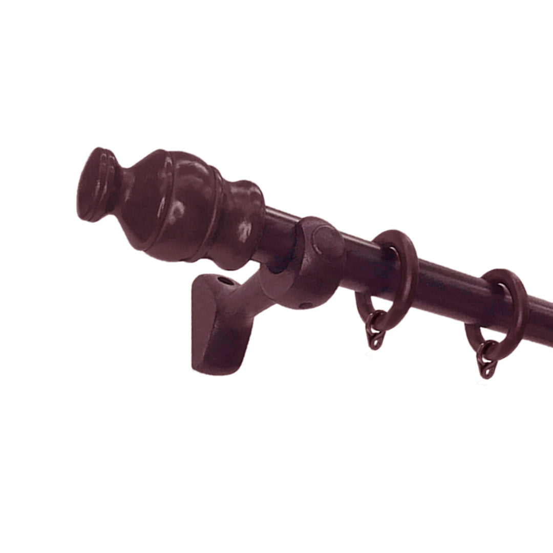 Cassedy Wooden Curtain Rod Single Bracket - Dark Merlot