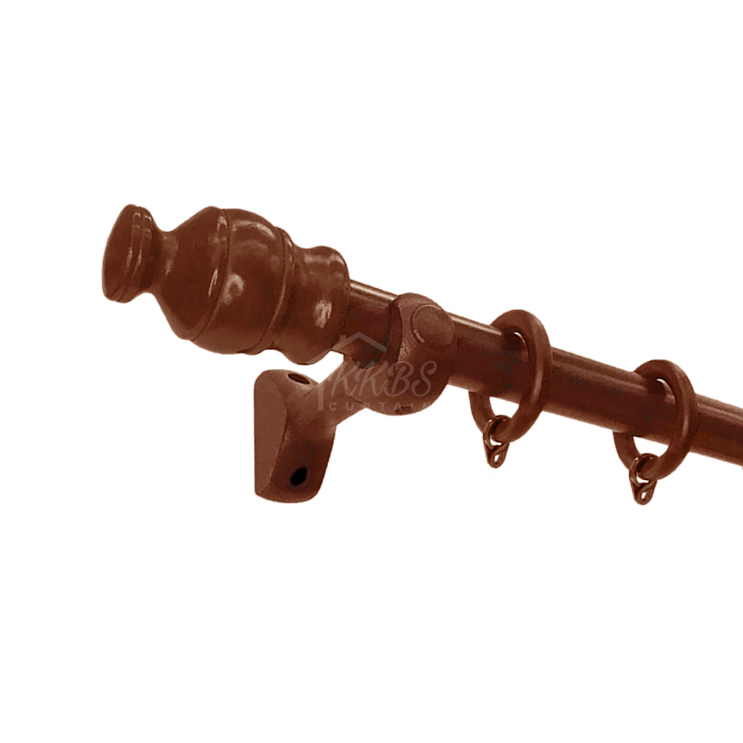 Cassedy Wooden Curtain Rod End Cap - Natural Mahogany