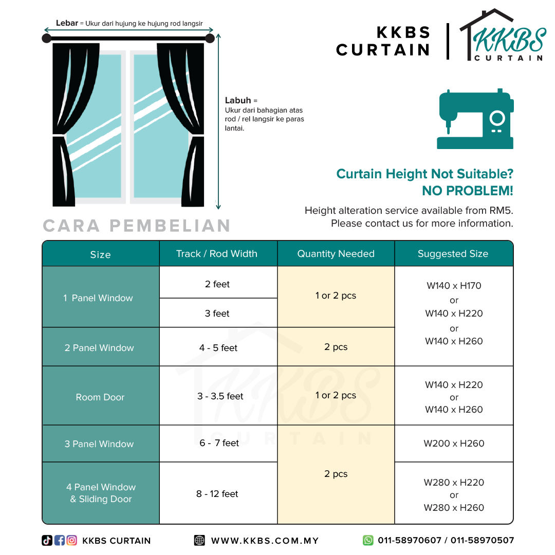 [RM88 HUAT HUAT DEALS] Estella 90 - 99% Blackout Curtain Ready Made