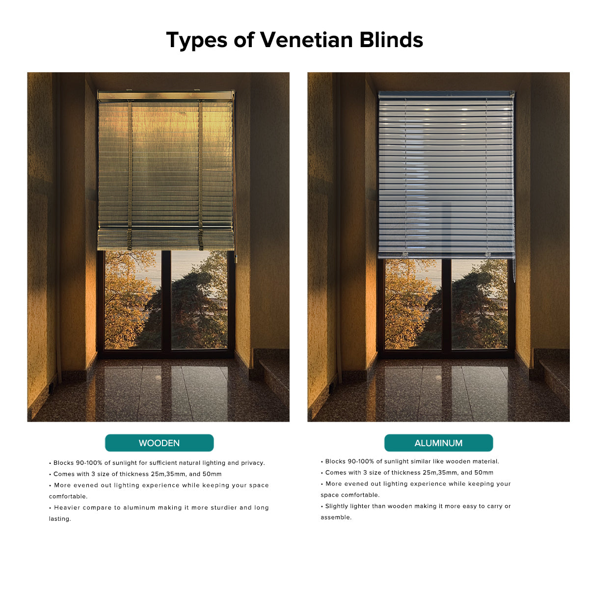 Yuriko 50mm Venetian Blinds Custom Made
