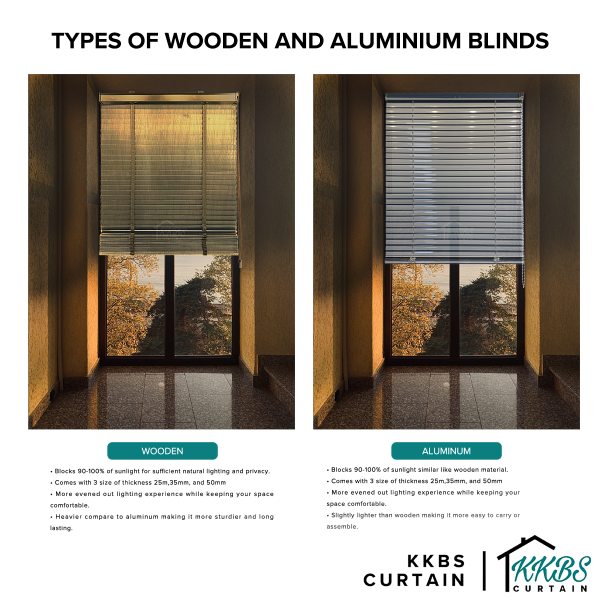 Alessio 35mm Faux Wood Blinds Waterproof Custom Made