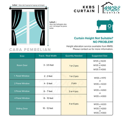 Palora 90-95% Blackout Curtain Ready Made