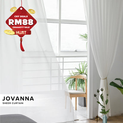 [RM88 HUAT HUAT DEALS] Jovanna Sheer Curtain Ready Made