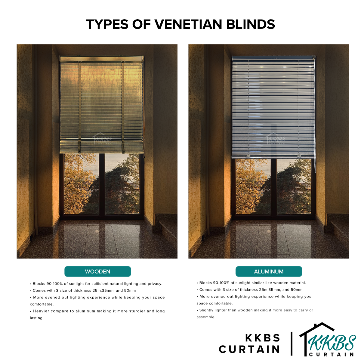 Umeko 50mm Timber Blinds / Wooden Blinds Custom Made