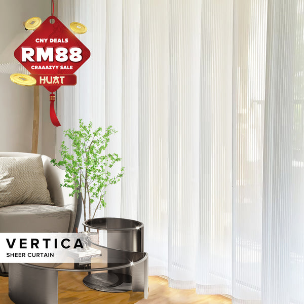 [RM88 HUAT HUAT DEALS] Vertica Sheer Curtain Ready Made