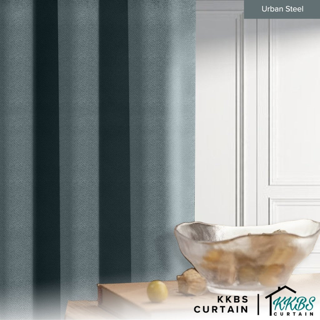 Melina 90-98% Blackout Curtain Ready Made Hook &amp; Eyelet - Std Width