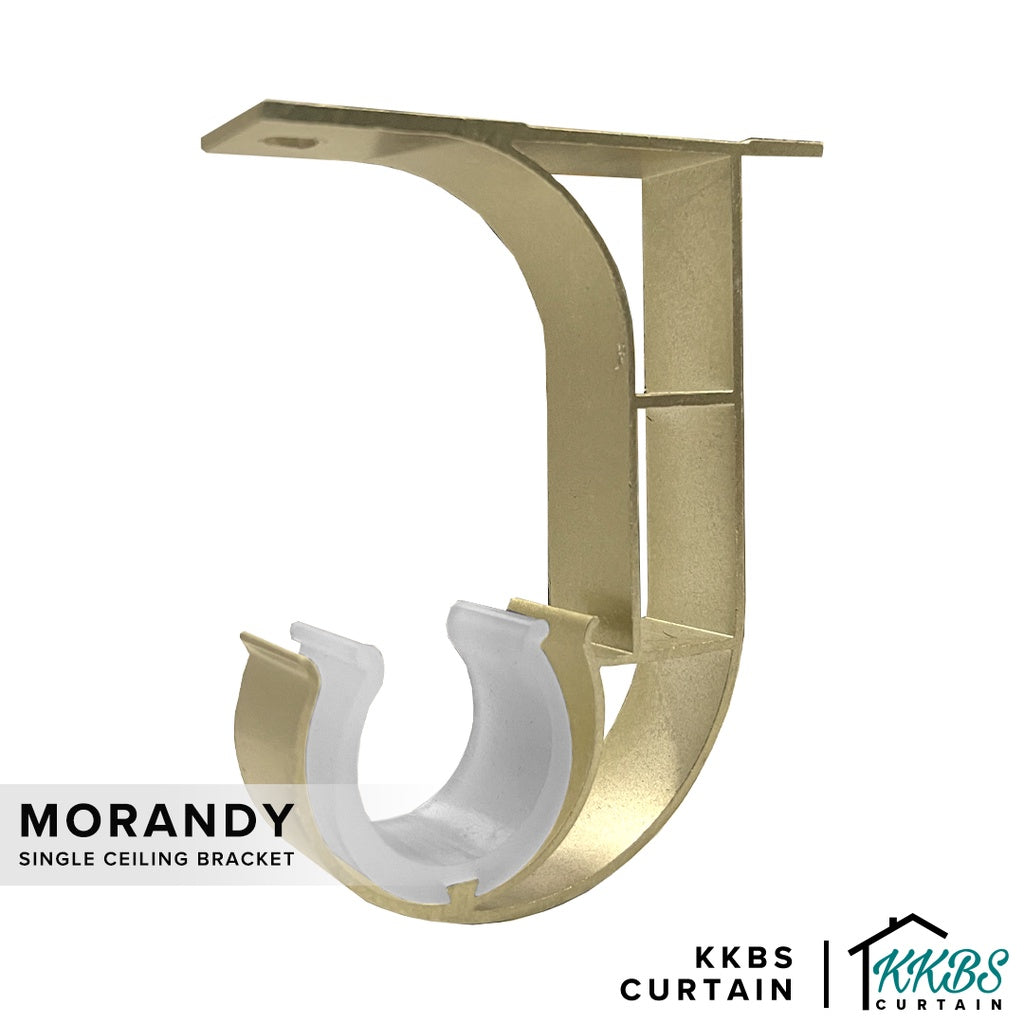 Morandy Curtain Rod Single Ceiling Bracket Matte Light Gold