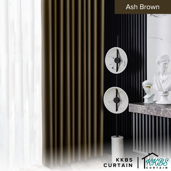 [BUY 1 FREE 1] Crystella Semi Blackout Curtain Ready Made