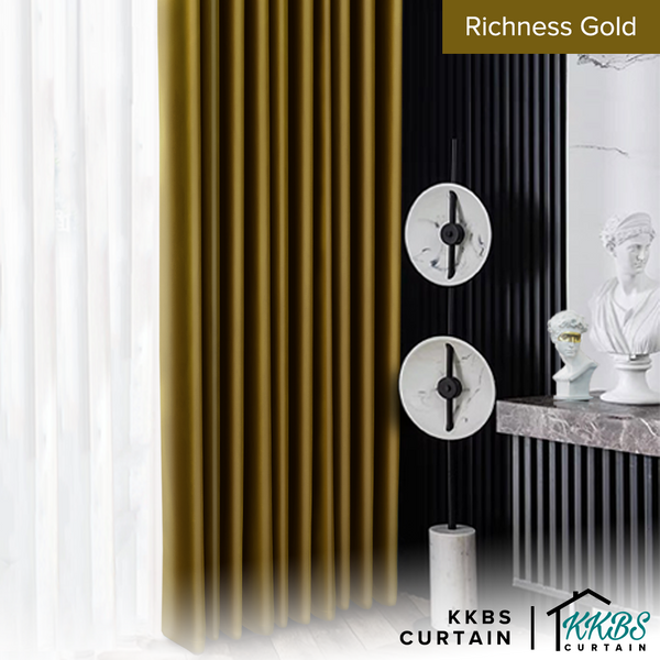 [BUY 1 FREE 1] Crystella Semi Blackout Curtain Ready Made