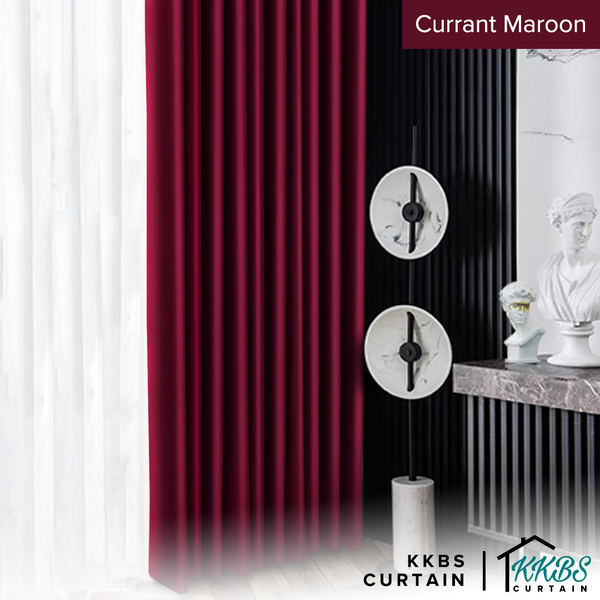 [BUY 1 FREE 1] Crystella Semi Blackout Curtain Ready Made