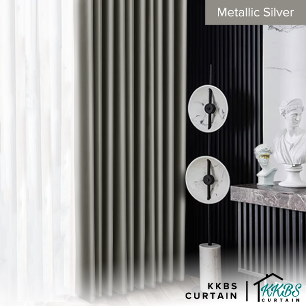 [BUY 1 FREE 1] Crystella Semi Blackout Curtain Ready Made