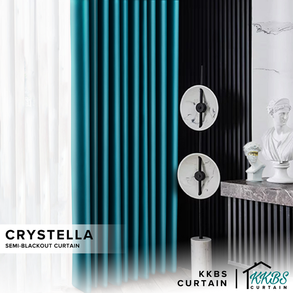 [BUY 1 FREE 1] Crystella Semi Blackout Curtain Ready Made